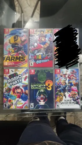Lote 5 jogos Nintendo Switch capas reimpressas