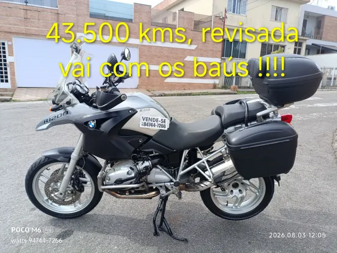 BMW GS 1200 2007, 43.500 KMS, REVISADA, VAI COM 3 BAUS