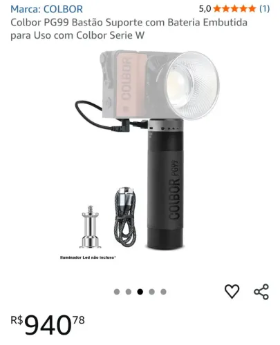 Bastão Suporte com Bateria Embutida para Uso com Colbor Serie W Colbor PG99