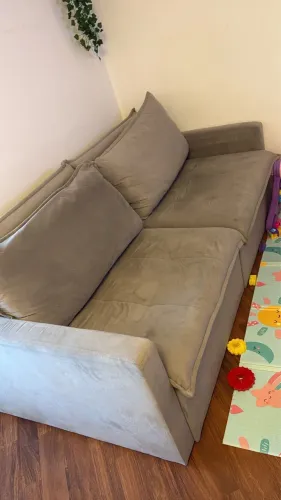Sofá - cama retrátil 2 lugares - Cinza