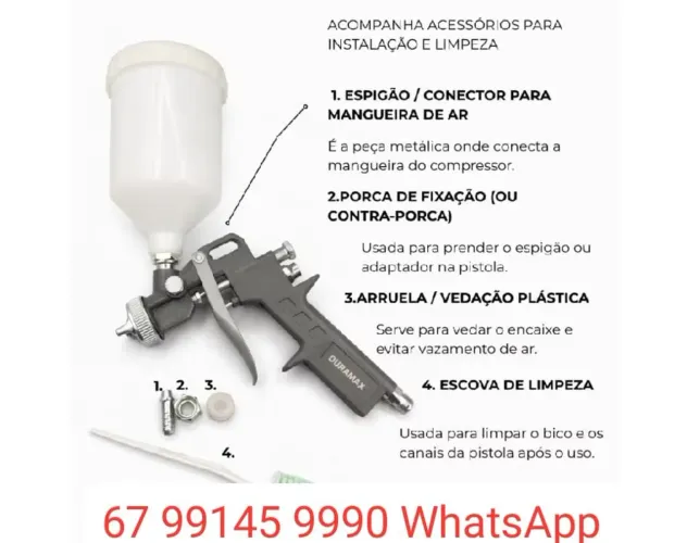 Pistola GravIdade Pintura Top 600ml nova