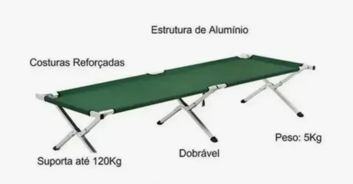 Cama Dobrável Campana Jungle Guepardo 120kg com Sacola - Nova