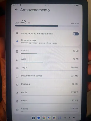 Tablete lenovo 64gb cinza