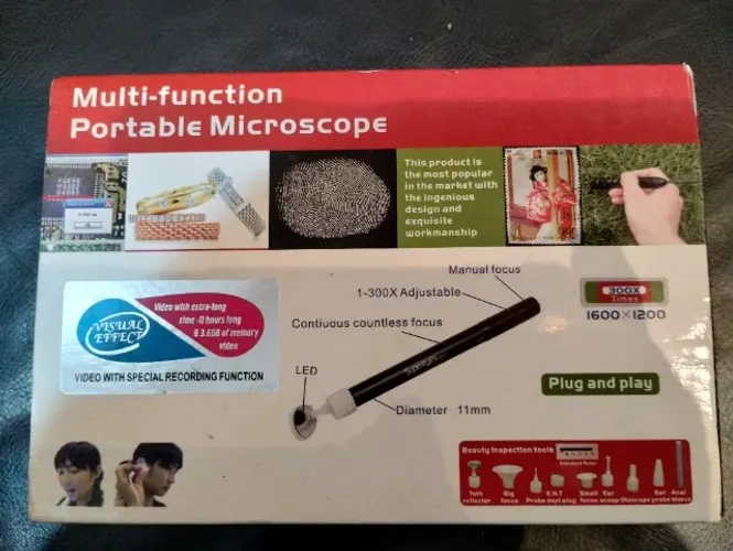 Microscópio portátil multifuncional 300x