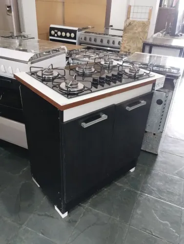 Fogão cooktop 5 bocas Atlas usado | acendimento manual + Balcão suporte usado