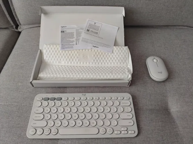Teclado e mouse Logitech Sem fio, Bluetooth, Pebble Keys 2 K380s, Pebble Mouse 2 M350s
