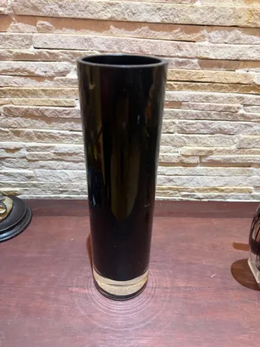 Vaso alto de vidro preto - design moderno (30 cm)