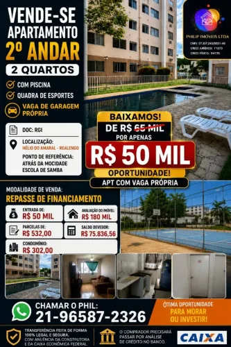 Repasse de apartamento ou alugo 2ª andar-Hélio do amaral-Padre Miguel