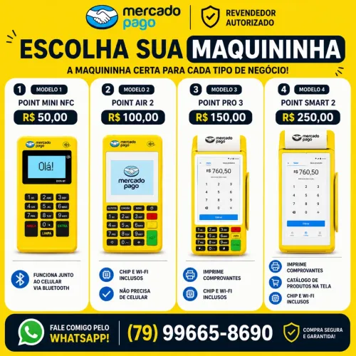 Maquineta de Cartão Mercado Pago Todos os Modelos