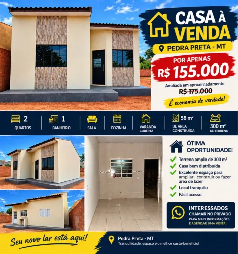 Casa a venda em Pedra Preta.