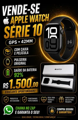     ? Apple Watch Series 10 GPS 42mm - Oportunidade!