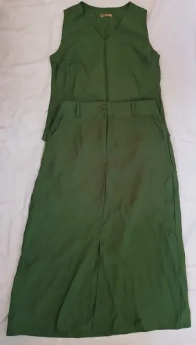 Conjunto feminino verde - saia e blusa