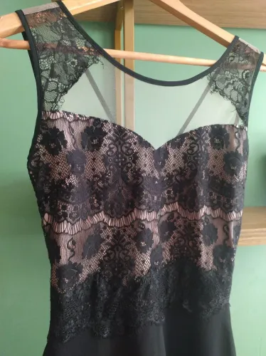 Vestido Festa preto com renda - Tamanho P