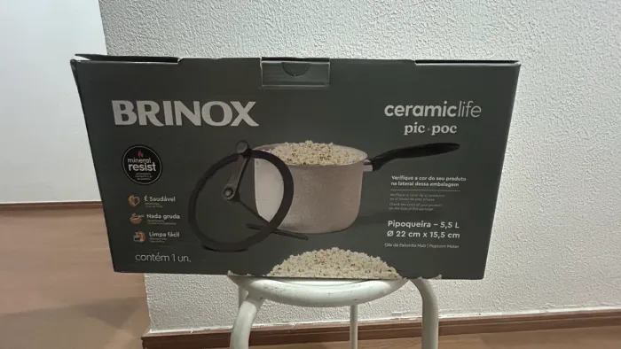 Pipoqueira Brinox Pic Poc Vanilla Ceramic Life 5,5 Litros