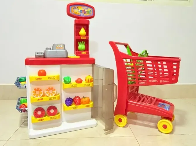 Brinquedo: Mercadinho + Carrinho de Compras