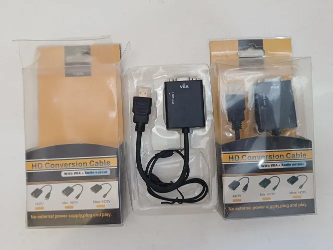 2 Conversor HDMI para VGA com Áudio 1080p e Cabo P2