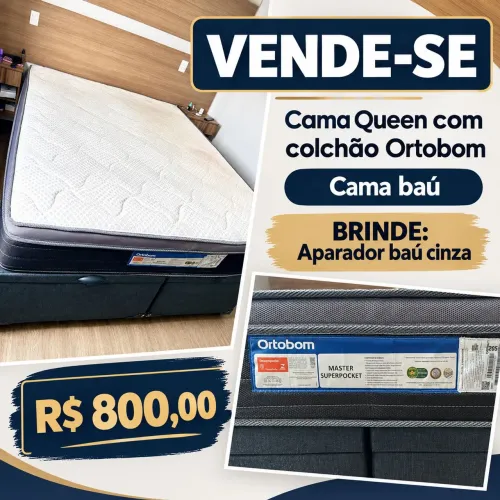 Cama Baú Queen + colchão