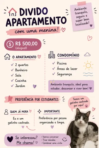 Dividir apartamento com mulher