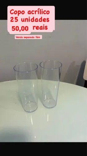 Conjunto copo acrílico