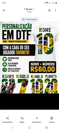 Personalização em DTF