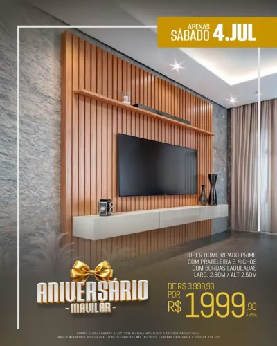 Homen ripado largura 2.80 Altura 2.50