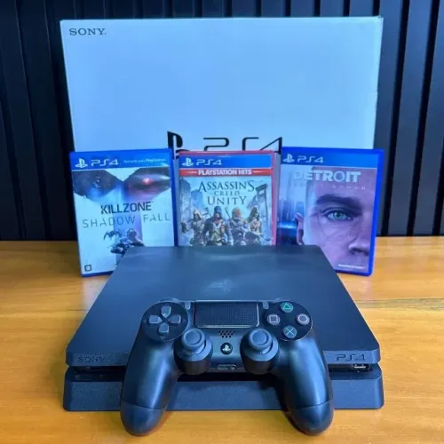PS4 Slim 1TB Seminovo Muito Bem Cuidado Com Garantia e Caixa
