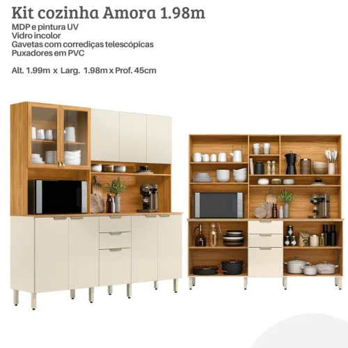 Kit cozinha Amora 1.98m por apenas