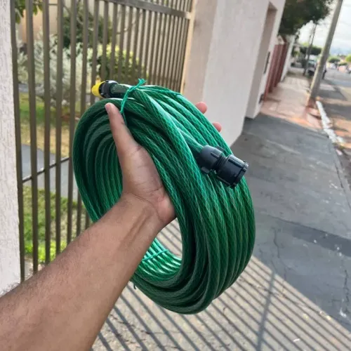 Mangueira Jardim 20m Metros Com Esguicho Trançada Reforçada Flexível 7/16 Anti Dobra