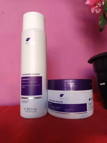 Vende se kit shampoo e máscara para cabelos loiros e mechas