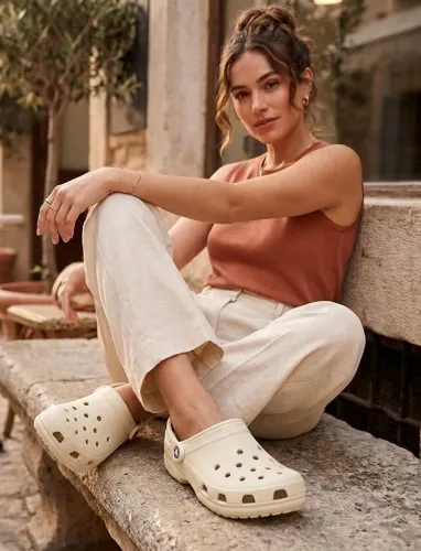Sandália Babuche CROCS CLASSIC CLOG ORIGINAL, Cor BONE, Tam.38, NOVA NUNCA USADA, c/Nota 