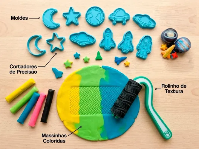 Kit massinha moldes cortador rolinho