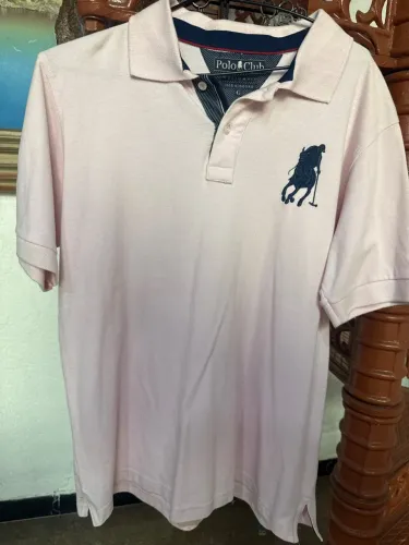 Camisa Polo Club Rosa Custom Fit 100% Algodão Tamanho G