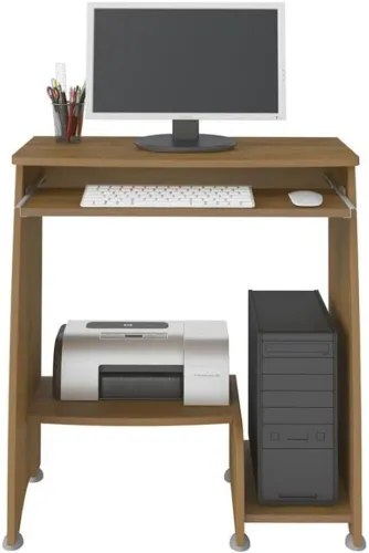  Mesa para Computador Pixel Artely com Prateleira Retrátil cor Pinho