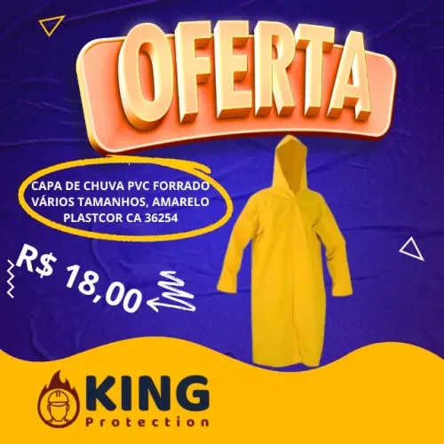 CAPA DE CHUVA PVC FORRADO GG AMARELO PLASTCOR CA 36254