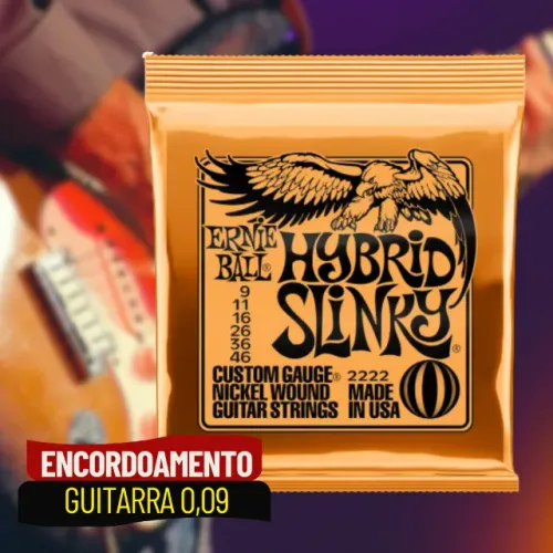 Jogo de Cordas Ernie Ball para Guitarra Elétrica com 6 Cordas Níquel 0,09 - SMS04