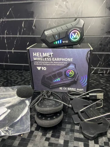 Fone Bluetooth Para Capacete V10 Helmet Wireless Earphone