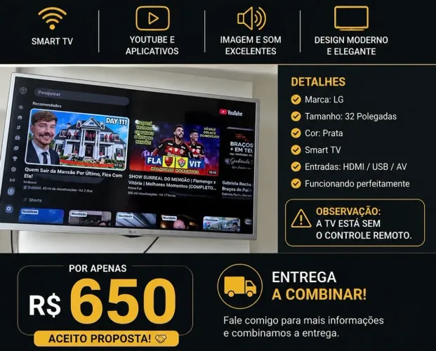 Smart TV LG 32? Prata