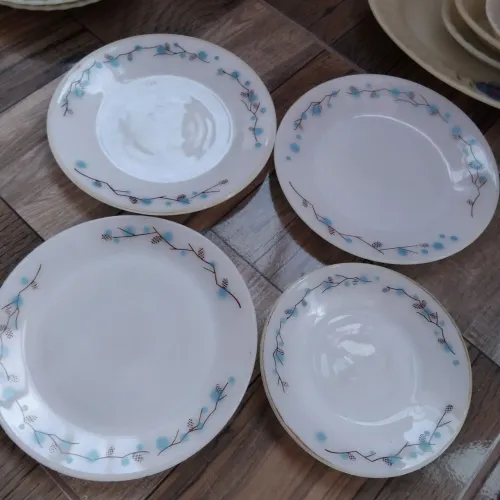Pratos de refeição e sobremesa Termo Rey pinha azul