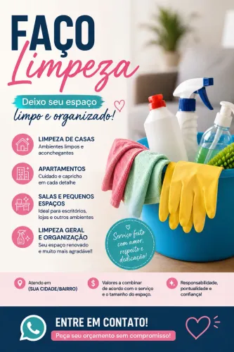 ? faço limpeza residencial e comercial - capricho e responsabilidade