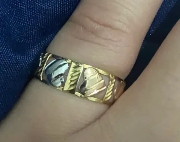 Anel 3 cores ( ouro 18k) Tamanho 19