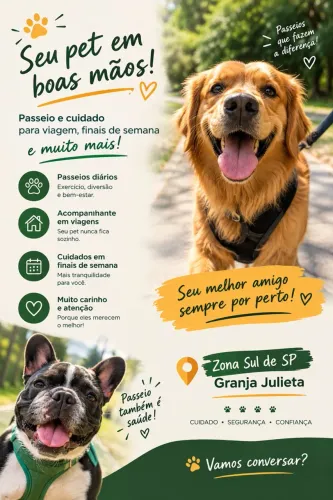 Passeios e cuidado para o seu pet