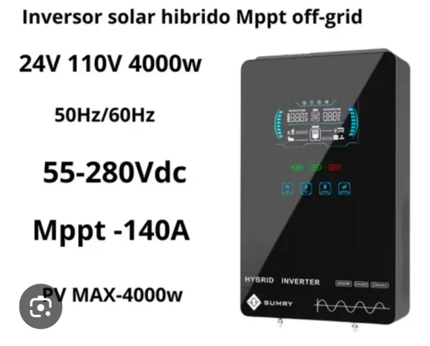 Inversor Solar Híbrido Sumry Off-Grid de 4000W (Modelo HGX-4KW) Novo/caixa.