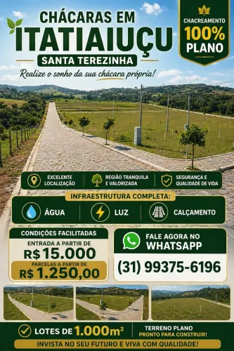 CHÁCARAS FINANCIADAS EM ITATIAIUÇU.