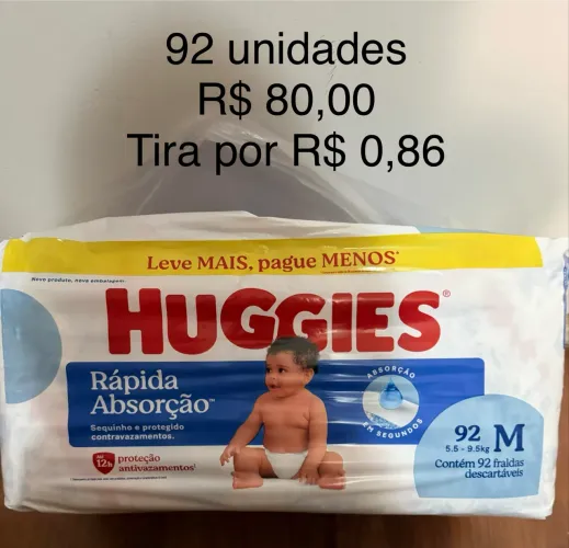 Fraldas Huggies tamanho M