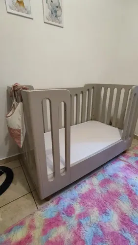 Berço 3 em 1 (mini berço, berço e mini cama) + colchão 