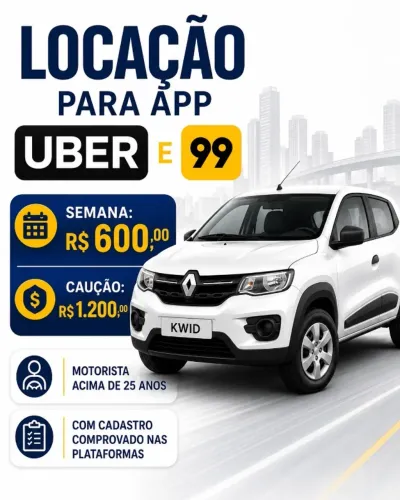 Locação veículo para aplicativo