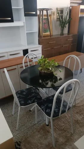 Mesa de Cozinha Redonda Marmorizado Nova na Promoção