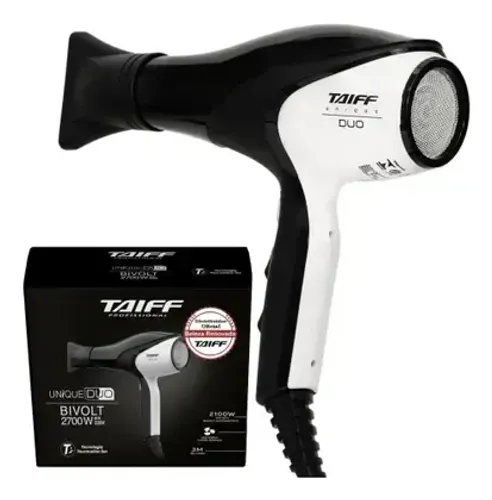 Secador De Cabelo Unique Duo Preto E Branco Taiff Bivolt