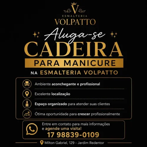 Aluga-se cadeira para manicure