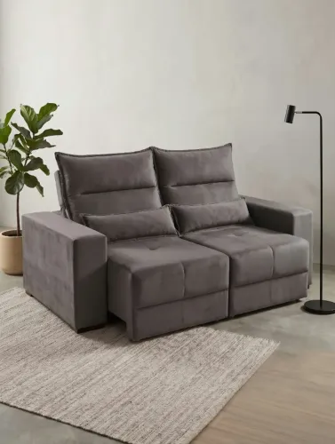 Sofá Retrátil e Reclinável Trento 1.80cm , Assento com Molas